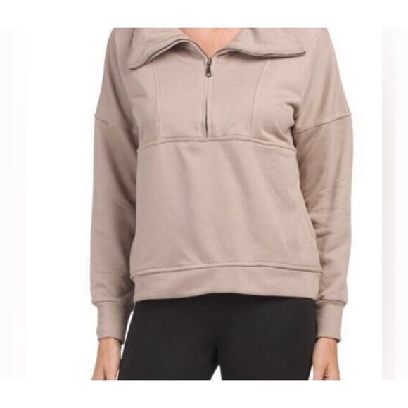 Wilo Tops - WILO the Label Bella 1/2 Zip Sweatshirt in Clay Size M